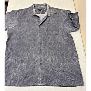 David Taylor Shirt Mens Large Hawaiian Minimalist Hibiscus Floral Button Up